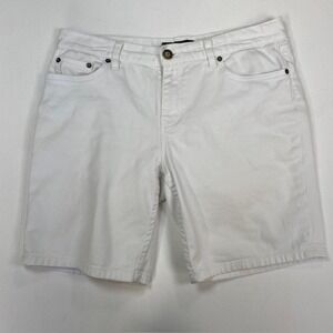 Lauren Jeans Co Ralph Lauren White Classic Bermuda Shorts Womens 10P Petite